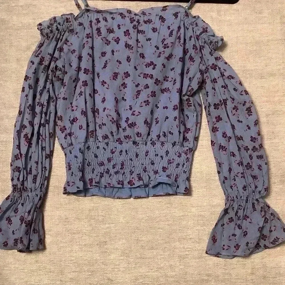 PARKER - Tori Cold Shoulder Smocked Waist Floral Blouse - Picture 4 of 4